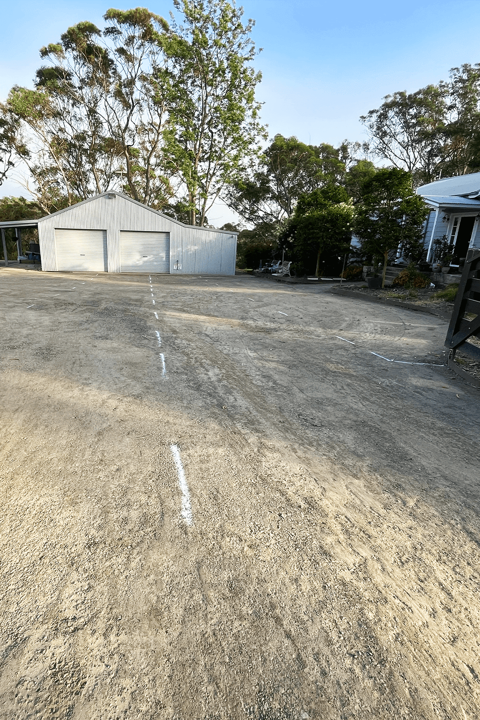Newly paved rural driveway with clear markings in Glenorie area.